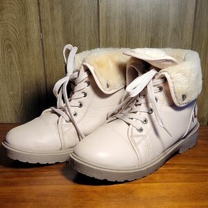 Women's Pink Lace-Up Ankle Boots Size 9